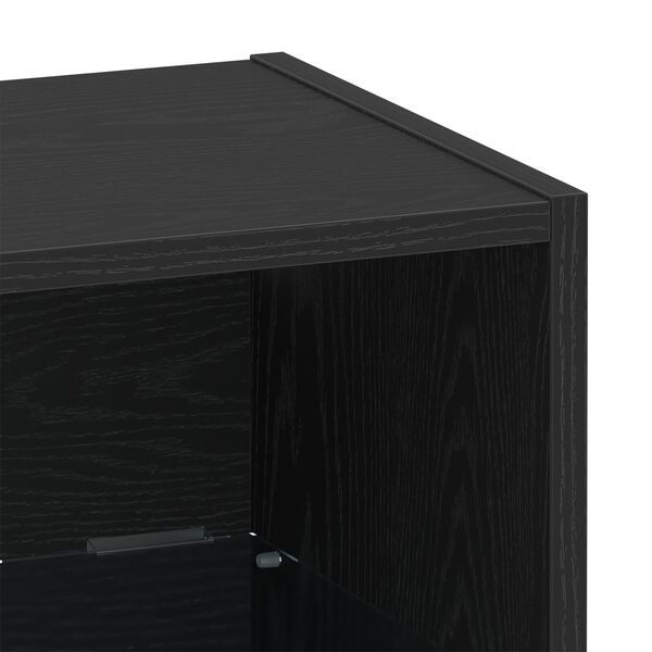 vidaXL Πλωτό ράφι με ράφι Μαύρο 40 x 28.5 x 40 εκ Επεξεργασμένο ξύλο