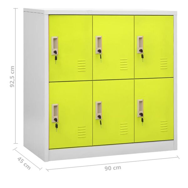 vidaXL Φοριαμοί 5 τεμ. Ανοιχτό Γκρι/Πράσινο 90x45x92,5 εκ. Ατσάλινοι