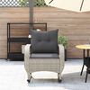 vidaXL Καρέκλα Κήπου Κουνιστή Γκρι από Συνθετικό Ρατάν με Μαξιλάρια