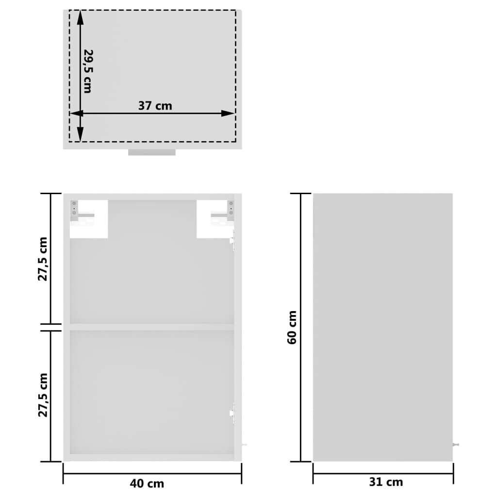 vidaXL Ντουλάπι Κρεμαστό με Τζάμι Lyon Λευκό 40x31x60εκ. από