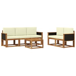 vidaXL &Sigma;&epsilon;&iota;&rho;ά &Kappa;&alpha;&nu;&alpha;&pi;έ &Epsilon;&xi;&omega;&tau;&epsilon;&rho;&iota;&kappa;&omicron;ύ &mu;&epsilon; &mu;&alpha;&xi;&iota;&lambda;ά&rho;&iota; 6 pcs &Phi;&upsilon;&sigma;&iota;&kappa;ό &kappa;&alpha;&iota; &Kappa;&rho;έ&mu;&alpha;