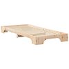 vidaXL Κρεβάτι δαπέδου Καφέ 90 x 210 cm Μασίφ ξύλο πεύκου