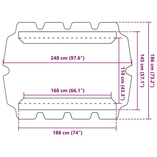vidaXL Πανί Ανταλλακτικό για Κούνια Κήπου Taupe 188/168 x 145/110 εκ.