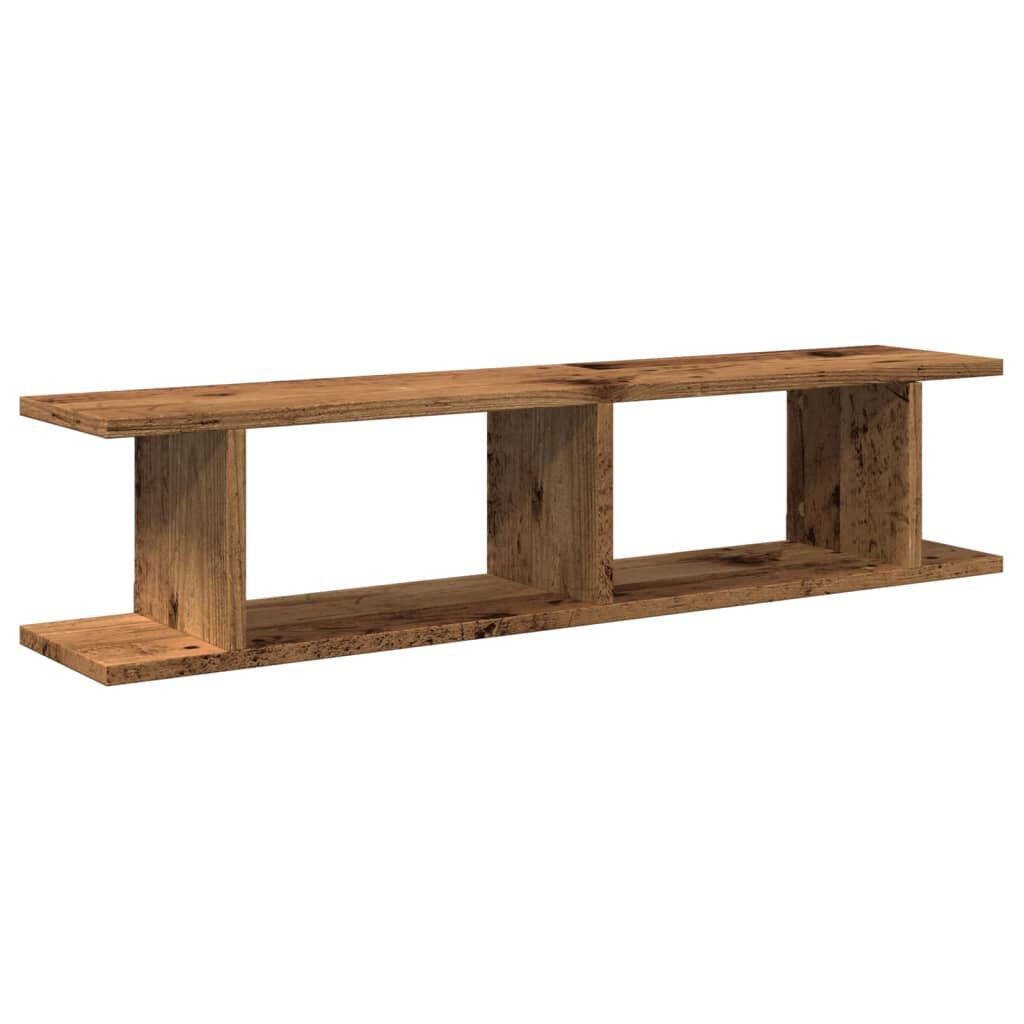 vidaXL Ραφιέρες Τοίχου 2 τεμ. Μαύρες 90 x 18 x 20 εκ. Επεξεργ. Ξύλο