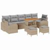 vidaXL Σετ Καναπέ Κήπου με μαξιλάρι 10 pcs Μπεζ Πολυ ράταν