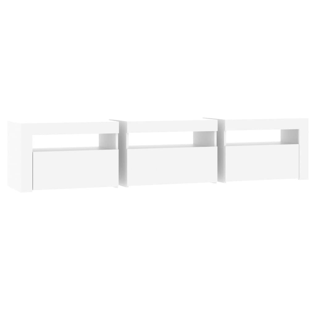 vidaXL Έπιπλο Τηλεόρασης με LED Λευκό 180 x 35 x 40 εκ.