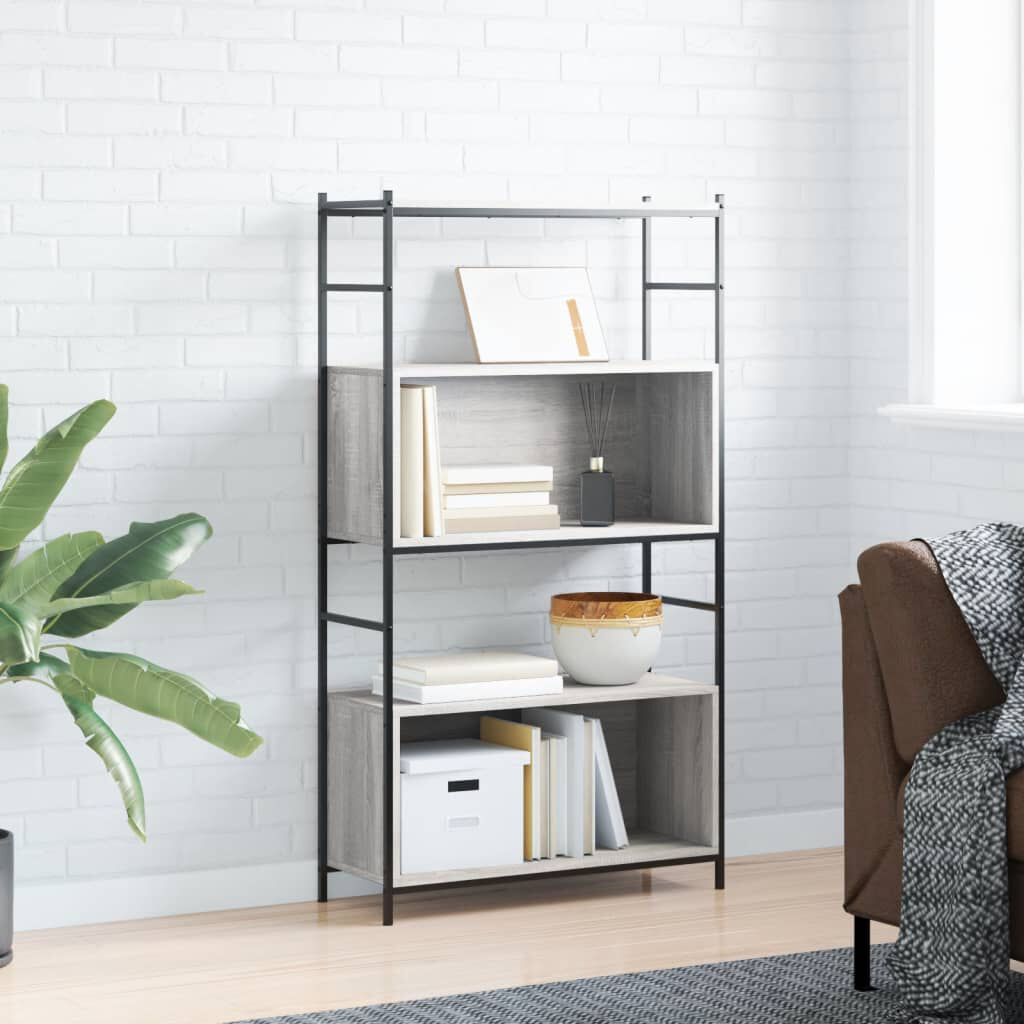 vidaXL Βιβλιοθήκη Γκρι Sonoma 80x30x145,5 εκ. από Επεξεργασμένο Ξύλο
