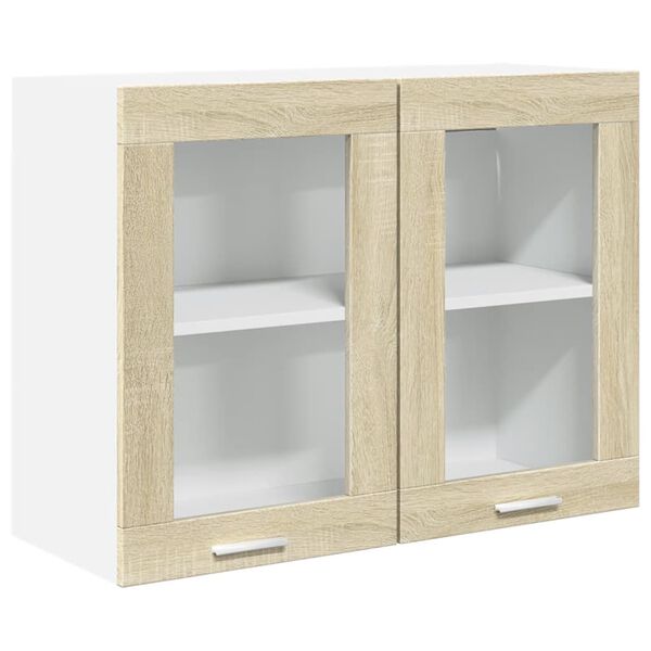 vidaXL Ντουλάπι Κρεμαστό με Τζάμι Lyon Sonoma Δρυς 80x31x60εκ.
