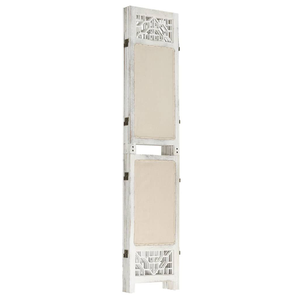 vidaXL Διαχωριστικό Δωματίου με 4 Πάνελ Κρεμ 140 x 165 εκ. Υφασμάτινο