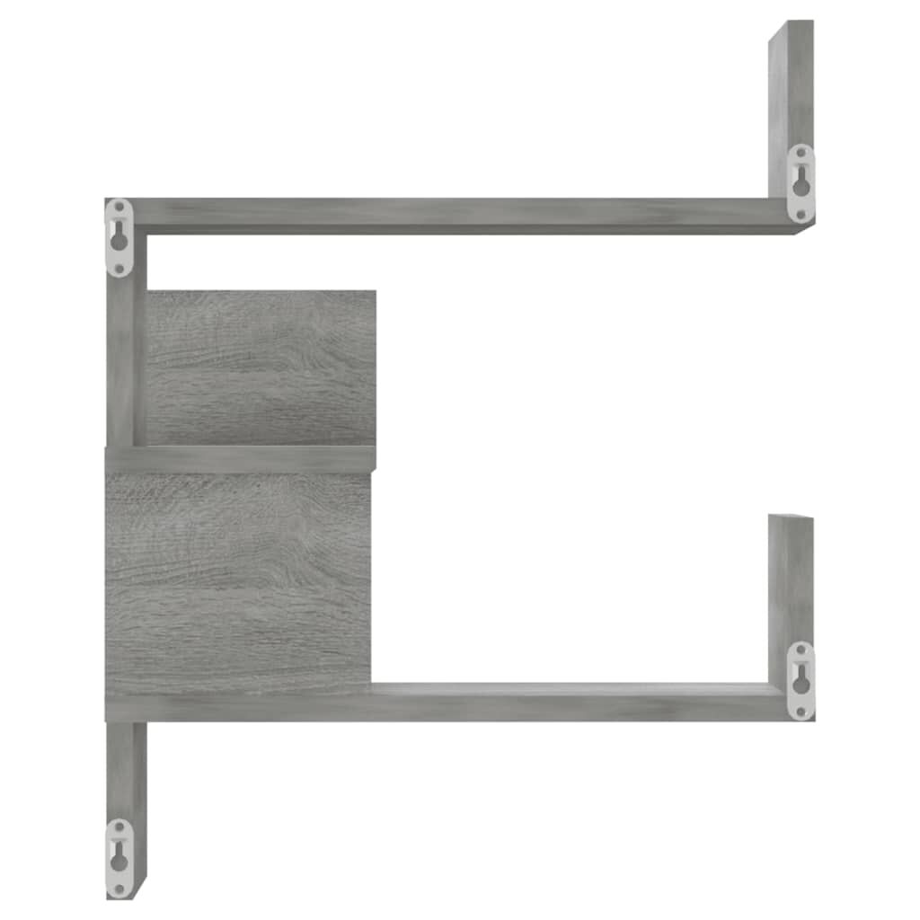 vidaXL Γωνιακές Ραφιέρες Τοίχου 2 τεμ Γκρι Sonoma 40x40x50εκ Επ. Ξύλο