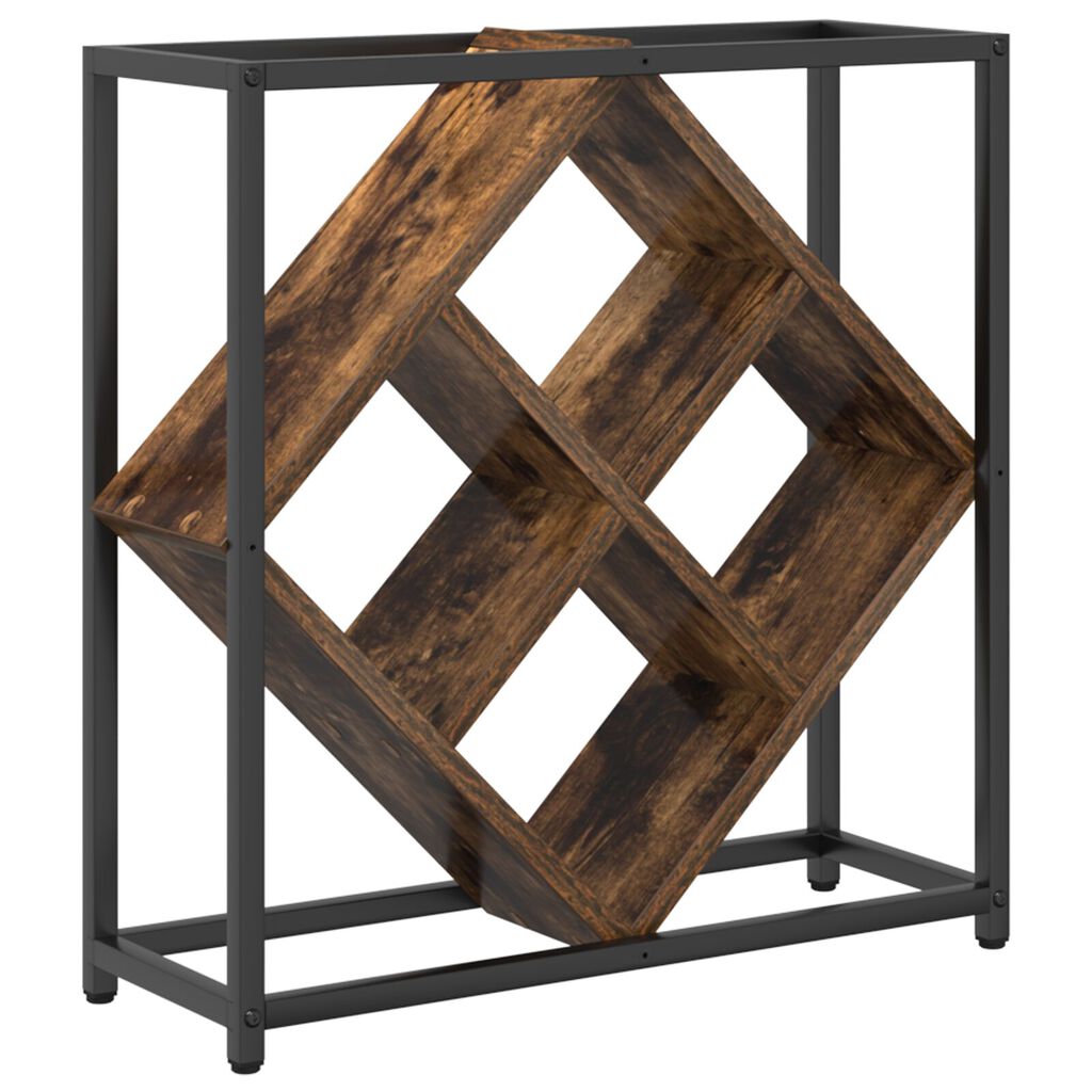 VidaXL Ραφιέρα Κρασιού Καπνιστή Δρυός 51x18x52,5 εκ. Κατασκευασμένο Ξύλο