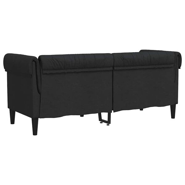 vidaXL Καναπές Διθέσιος Chesterfield Μαύρος Υφασμάτινος