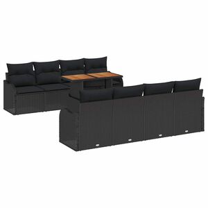 vidaXL &Sigma;&epsilon;&tau; &Kappa;&alpha;&nu;&alpha;&pi;έ &Kappa;ή&pi;&omicron;&upsilon; &mu;&epsilon; &alpha;&pi;&omicron;&theta;ή&kappa;&epsilon;&upsilon;&sigma;&eta; 9 pcs &Mu;&alpha;ύ&rho;&omicron; &Pi;&omicron;&lambda;&upsilon; &rho;ά&tau;&alpha;&nu;
