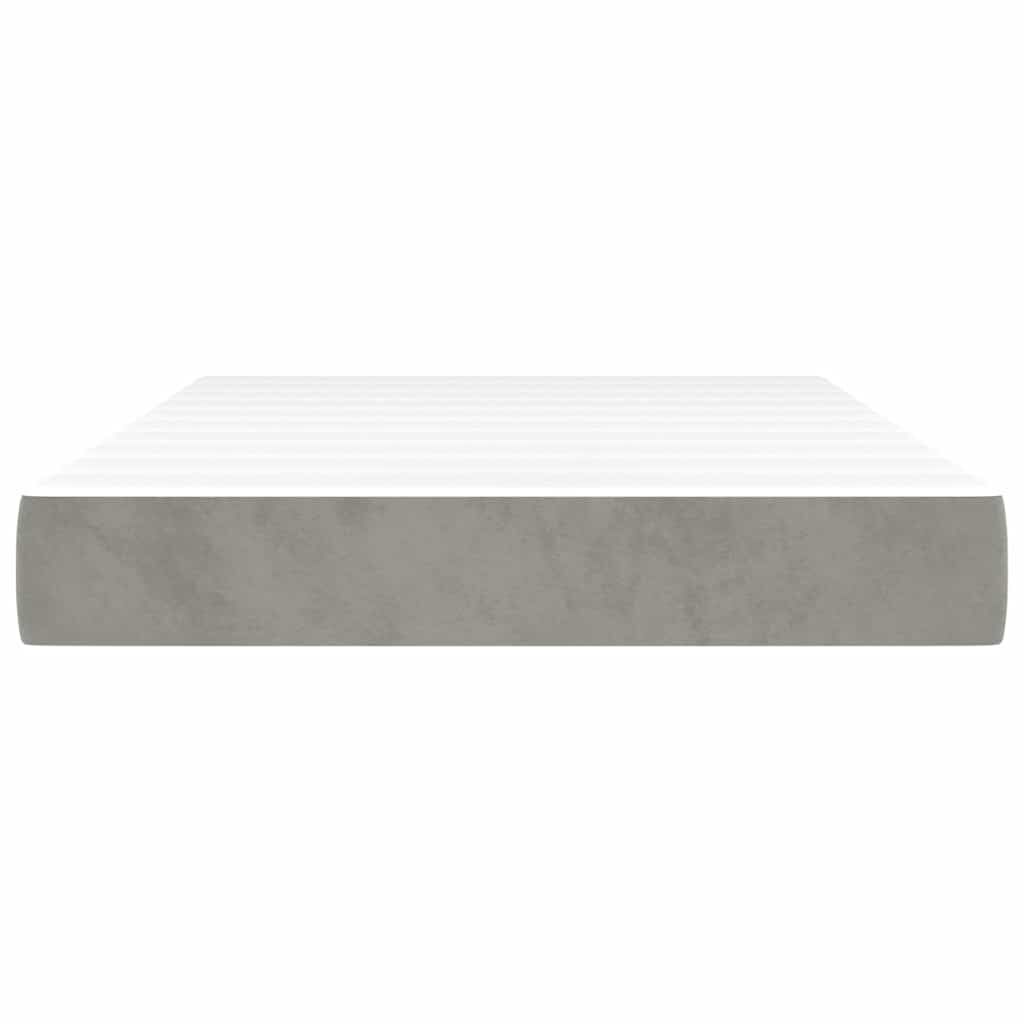 vidaXL Στρώμα με Pocket Springs Ανοιχτό Γκρι 120x220x20 εκ. Βελούδινο
