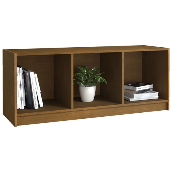 vidaXL Έπιπλο Τηλεόρασης Καφέ Μελί 104x33x41 εκ. από Μασίφ Ξύλο Πεύκου