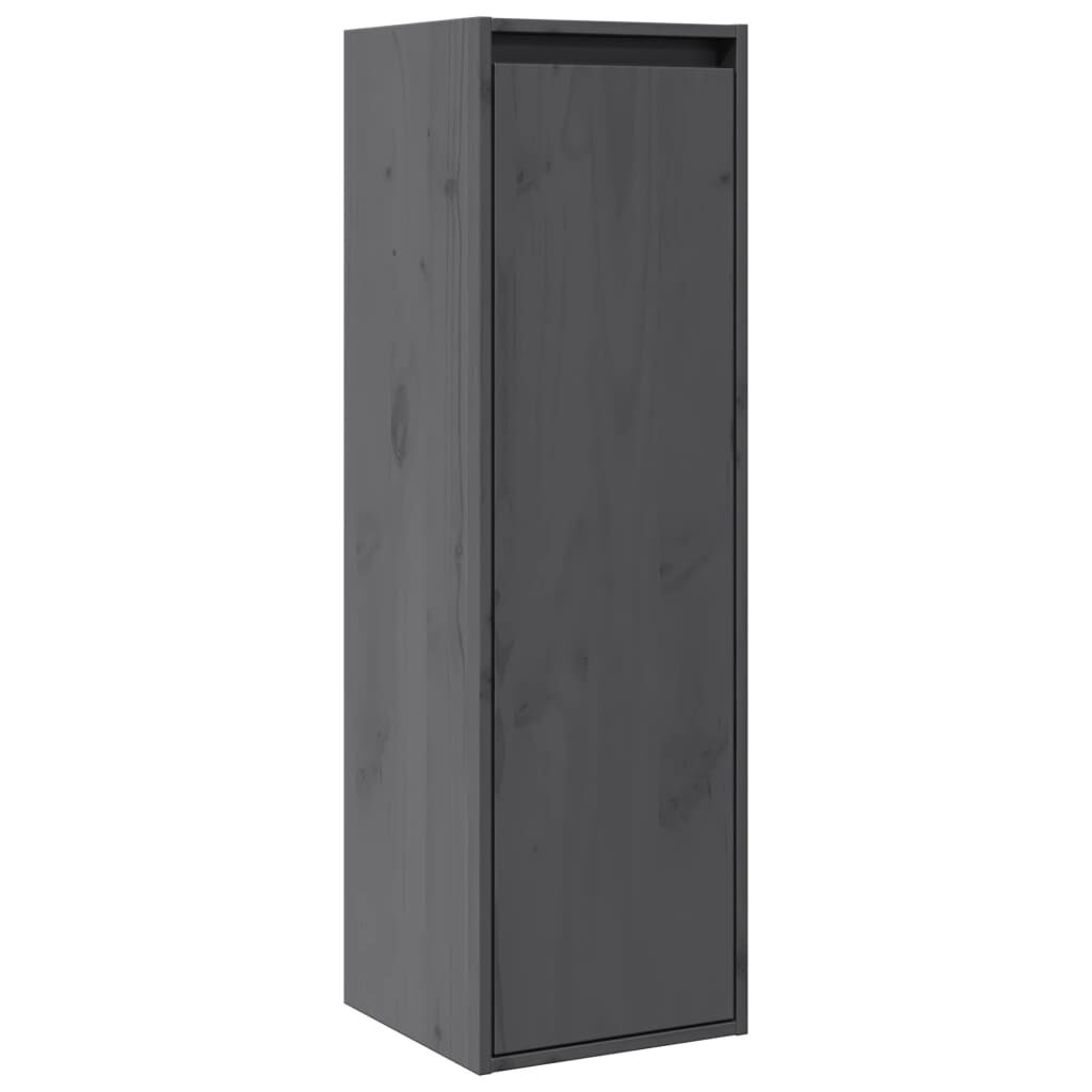 vidaXL Ντουλάπια Τοίχου 2 τεμ. Γκρι 30x30x100εκ από Μασίφ Ξύλο Πεύκου