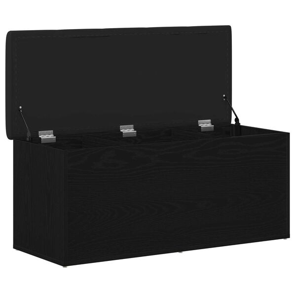 vidaXL Παγκάκι Αποθήκευσης Μαύρη Δρυς 100x40x45 εκ. Συνθετικό Ξύλο