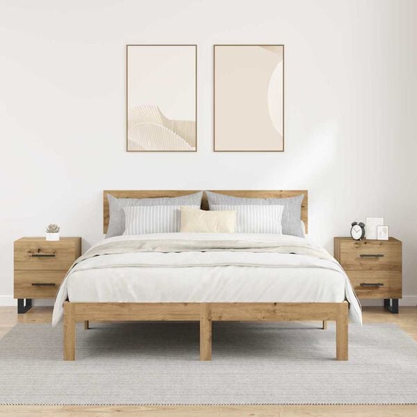 vidaXL &Kappa;&omicron;&mu;&omicron;&delta;ί&nu;&omicron; 2 pcs Artisan Oak 40 x 35 x 47,5 &epsilon;&kappa; &Epsilon;&pi;&epsilon;&xi;&epsilon;&rho;&gamma;&alpha;&sigma;&mu;έ&nu;&omicron; &xi;ύ&lambda;&omicron;