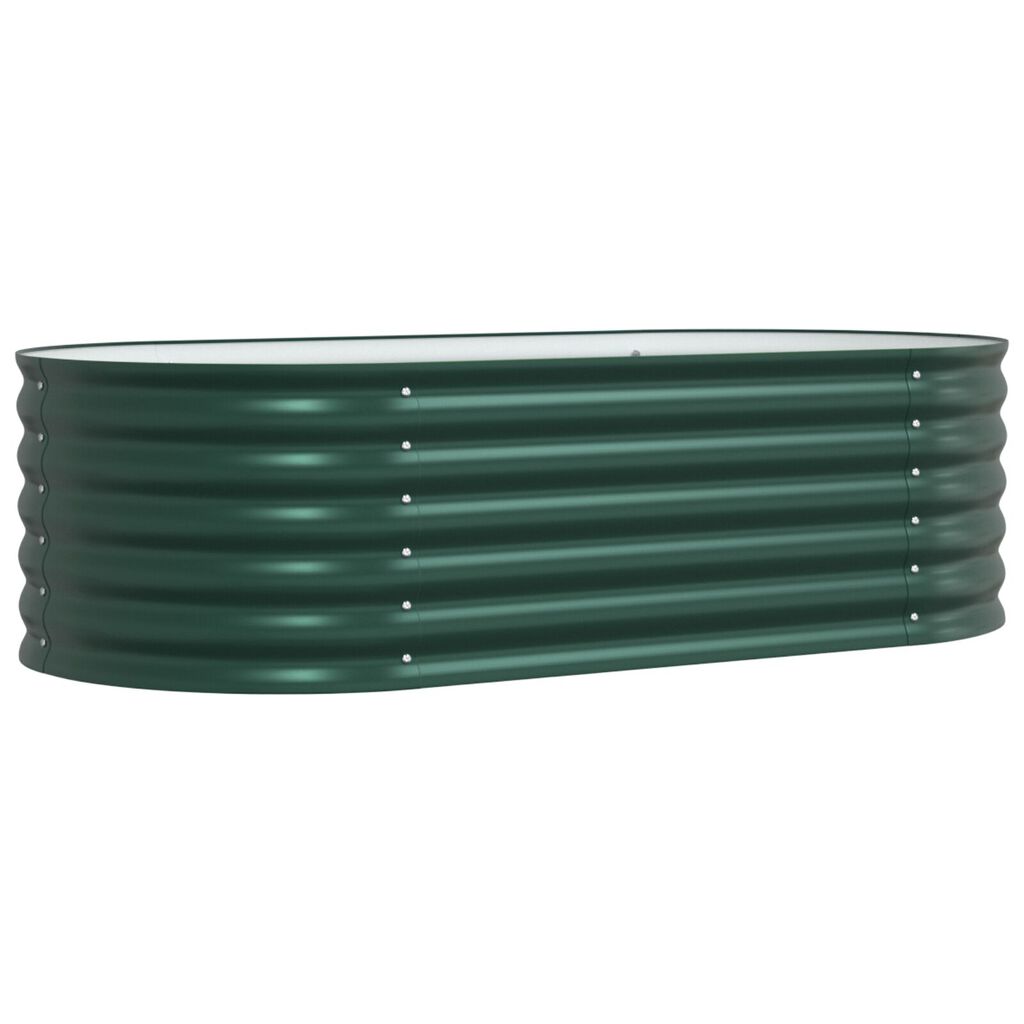 vidaXL Ανυψωμένο Κρεβάτι Κήπου Πράσινο 160x80x44 εκ. από Γαλβανισμένο Χάλυβα