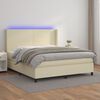 vidaXL &Kappa;&rho;&epsilon;&beta;ά&tau;&iota; Boxspring &mu;&epsilon; &Sigma;&tau;&rho;ώ&mu;&alpha; & LED &Kappa;&rho;&epsilon;&mu; 160x200 &epsilon;&kappa;. &Sigma;&upsilon;&nu;&theta;. &Delta;έ&rho;&mu;&alpha;