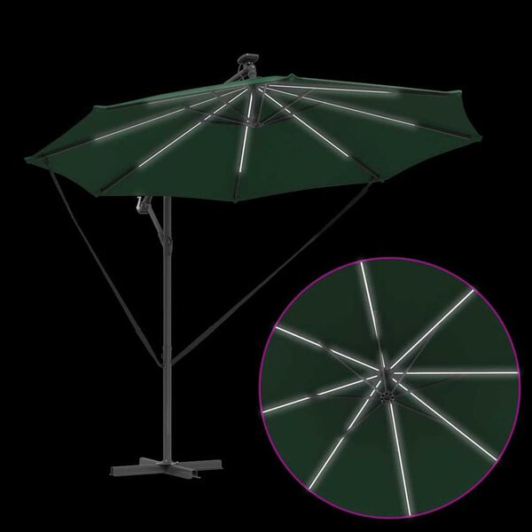 vidaXL Ομπρέλα Cantilever Banana Πράσινο 294 x 294 x 248 cm