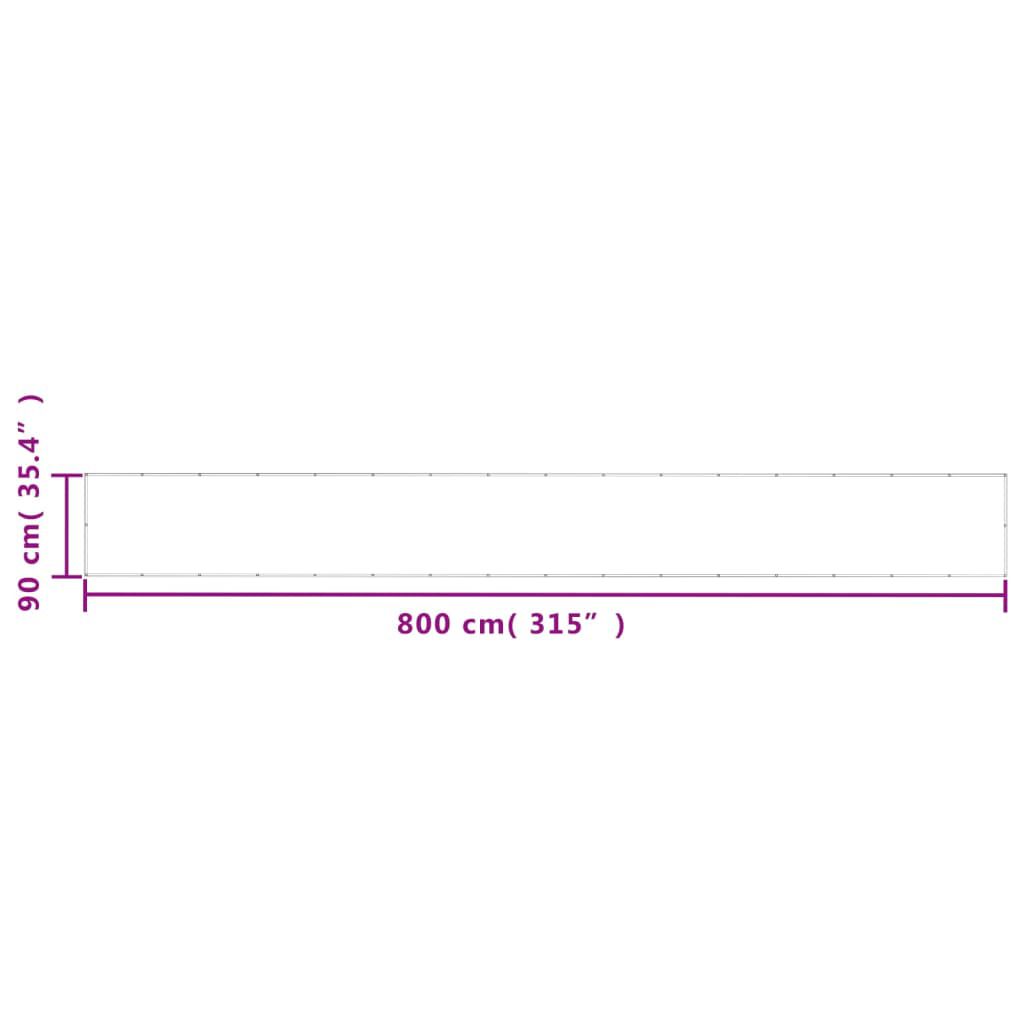 vidaXL Διαχωριστικό Βεράντας Κρεμ 90x800εκ 100% Πολ. Ύφασμα Oxford