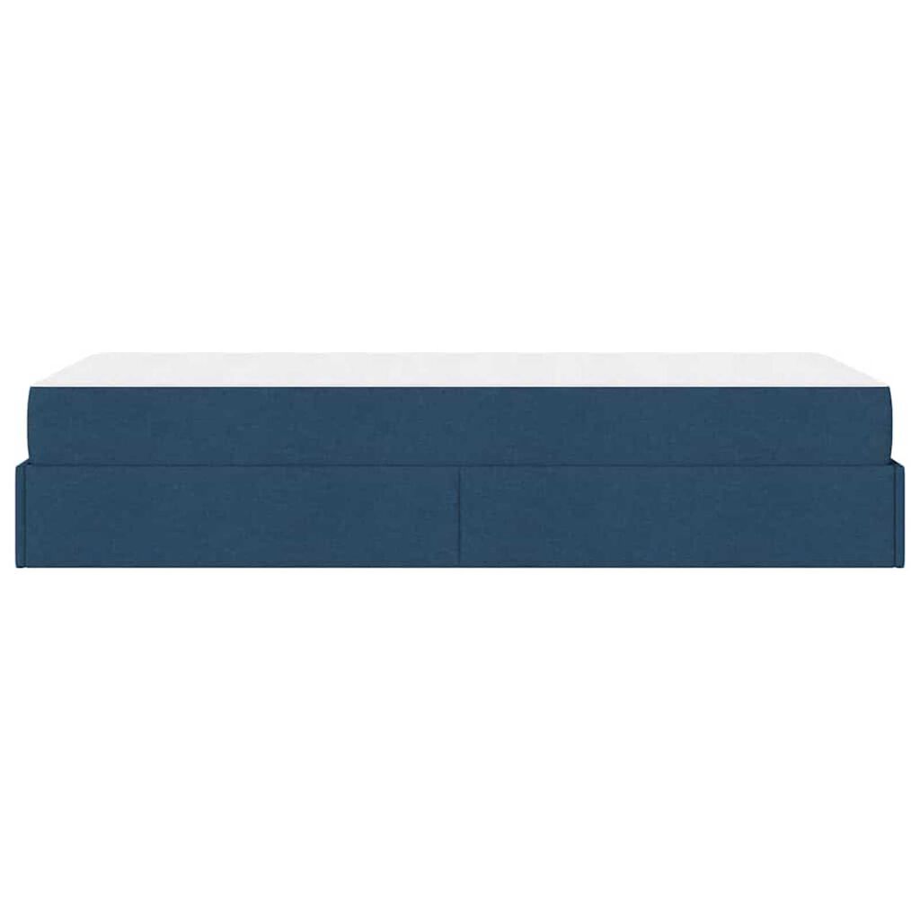 vidaXL Σκελετός Κρεβατιού με στρώμα Μπλε 100 x 200 cm ύφασμα