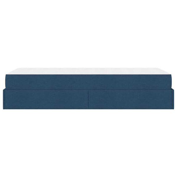 vidaXL Σκελετός Κρεβατιού με στρώμα Μπλε 100 x 200 cm ύφασμα