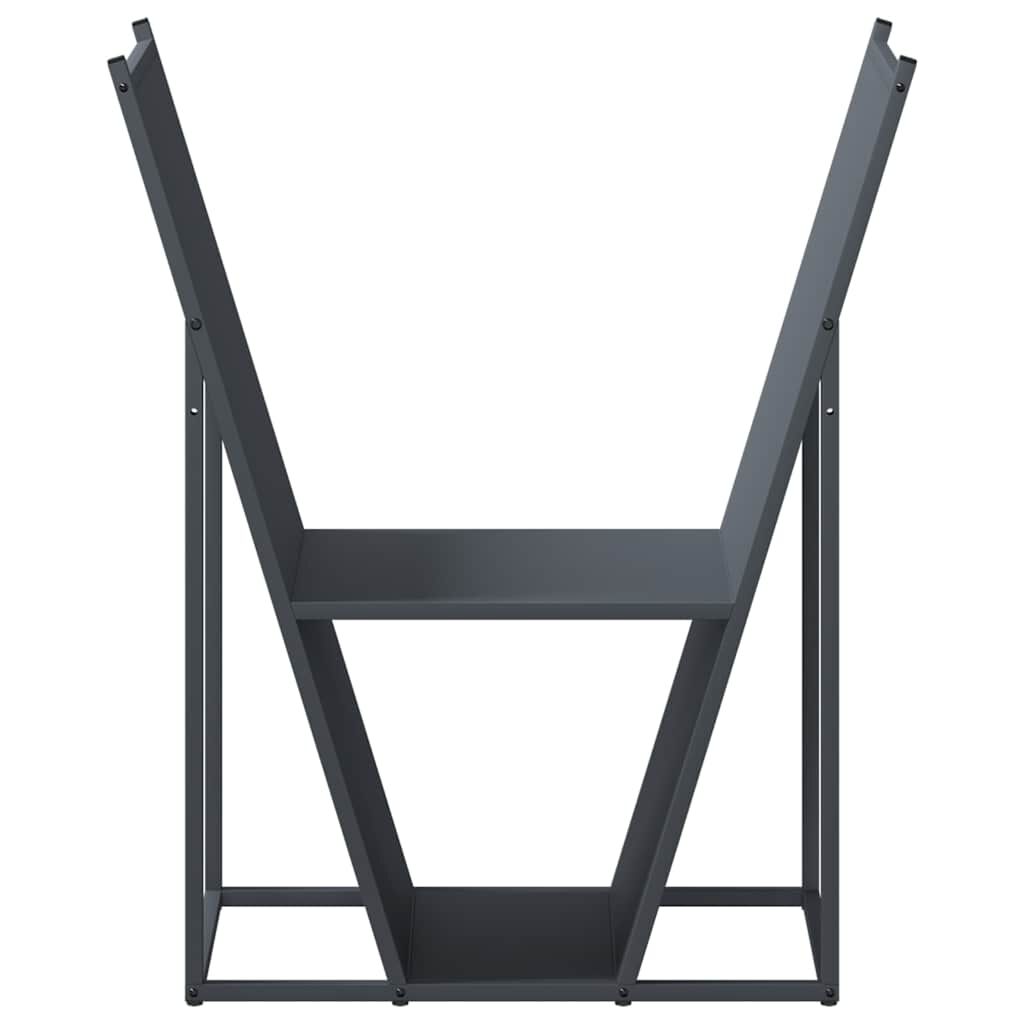 vidaXL Ράφι Καυσόξυλων Ανθρακί 69,5x35x81 εκ. Χάλυβας ψυχρής έλασης