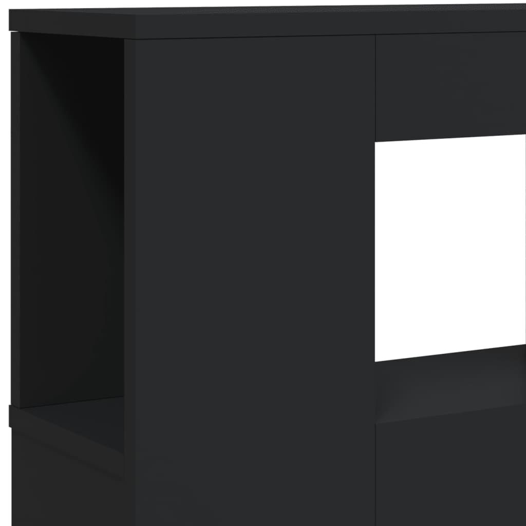 vidaXL Κεφαλάρι Κρεβατιού με LED Μαύρο 220x18,5x103,5 εκ Επεξεργ. Ξύλο