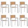 vidaXL Σέτ φαγητού για κήπο 7 pcs Καφέ Μασίφ ξύλο teak