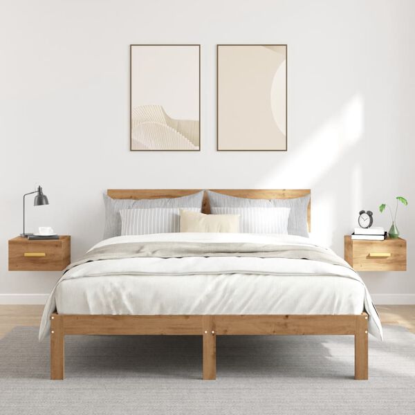 vidaXL Κομοδίνα Επιτοίχια 2 τεμ. Αρτισιανή Δρυς 35 x 35 x 20 εκ.