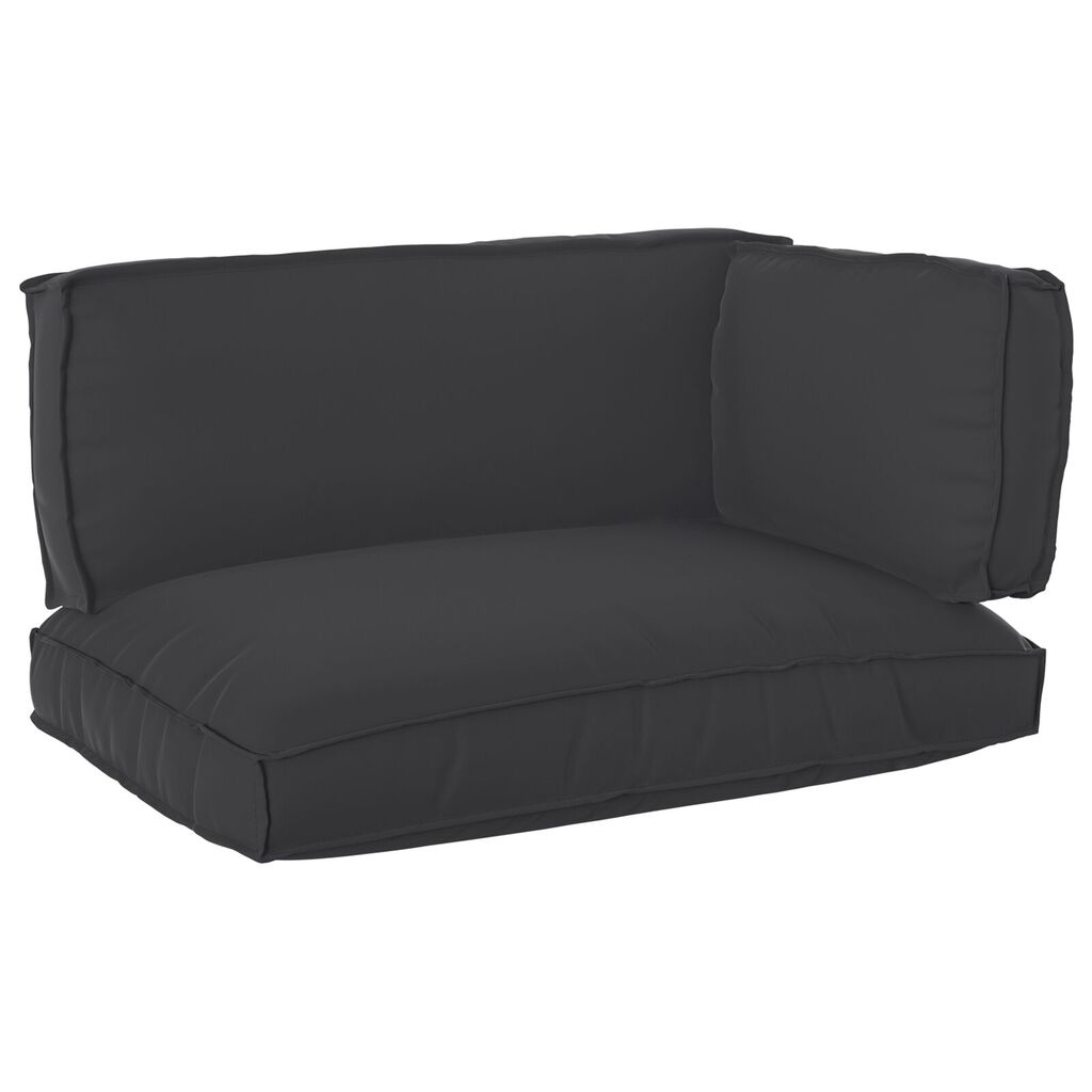 vidaXL Σετ Μάλλινων Μαξιλαριών 3 Τεμαχίων Μαύρο Oxford Fabric