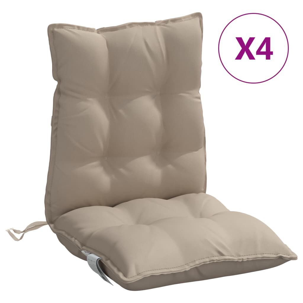 vidaXL Μαξιλάρια Καρέκλας Χαμηλή Πλάτη 4 τεμ. Taupe Ύφασμα Oxford