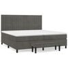 vidaXL Κρεβάτι Boxspring με Στρώμα Σκούρο Γκρι 200x200 εκ. Βελούδινο