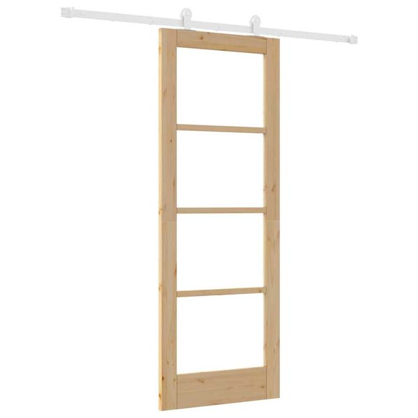 vidaXL Συρόμενη Πόρτα ORKDAL Καφέ 73.5 x 198.5 εκ. Ξύλο και μέταλλο