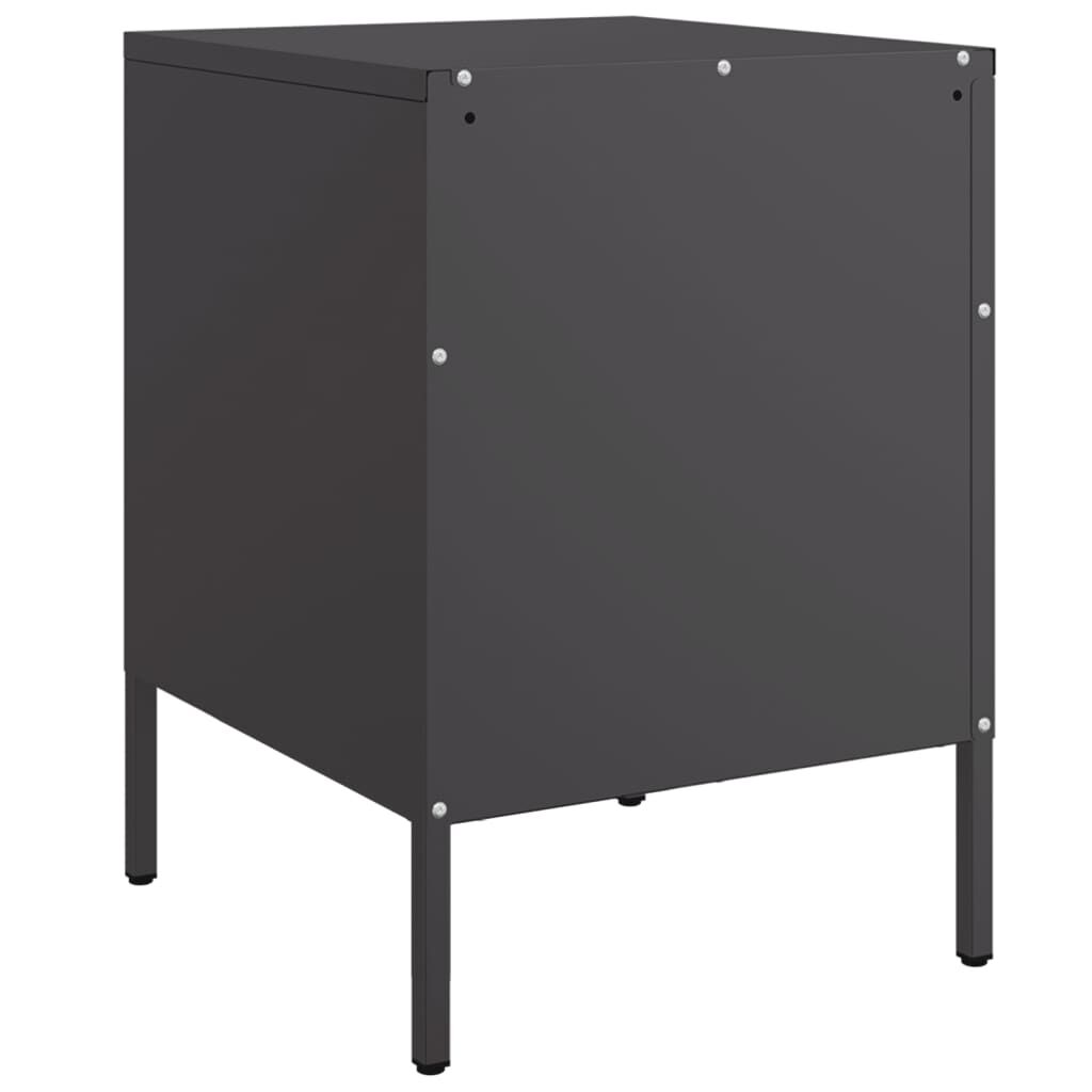 vidaXL Κομοδίνο Μαύρο 36x39x50,5 εκ. από Χάλυβα