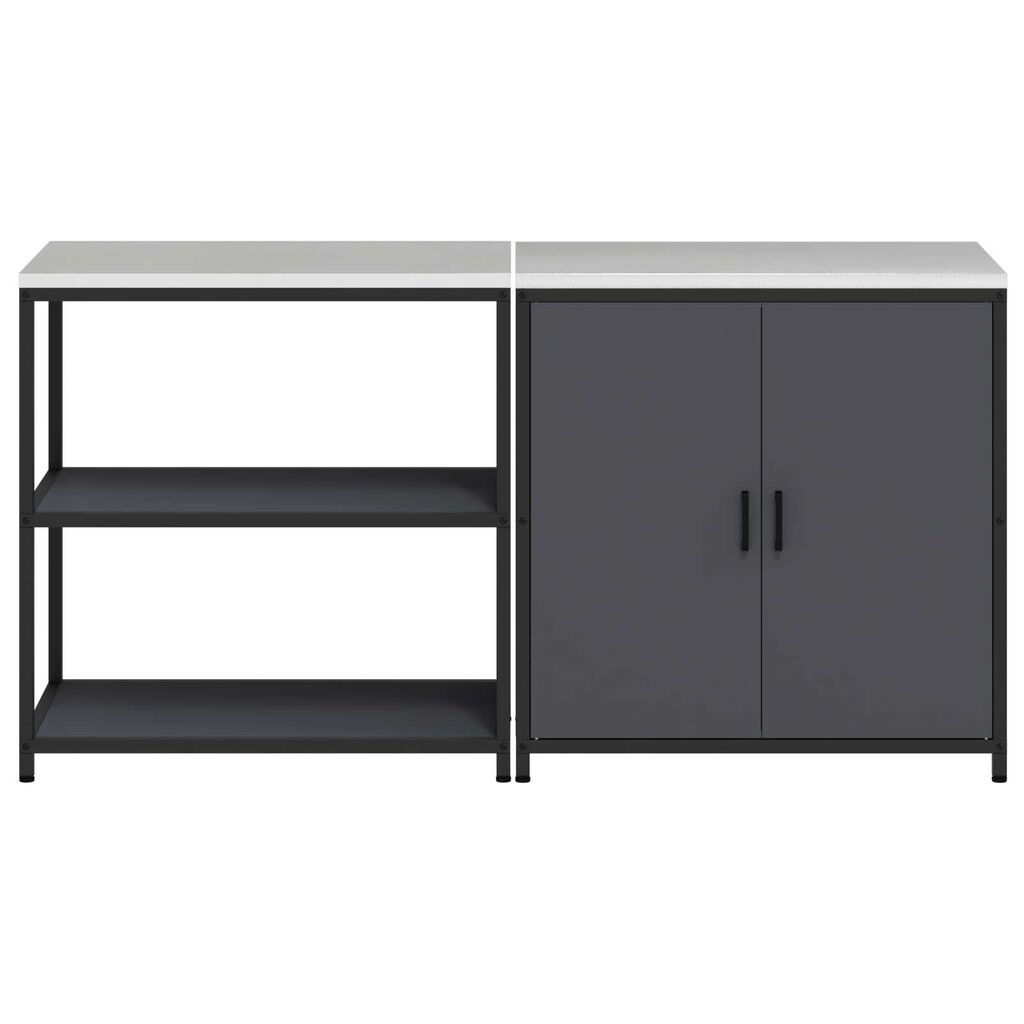 vidaXL Σετ Αποθήκευσης Κουζίνας 2 pcs Ανθρακί 150 x 50 x 92 εκ.