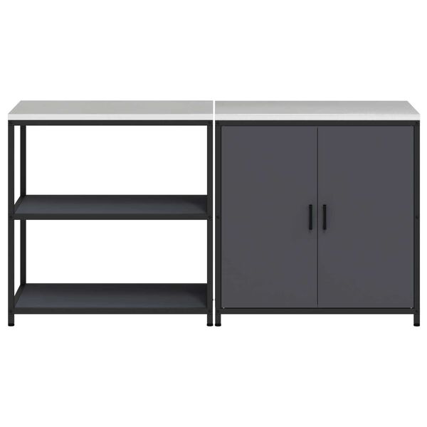 vidaXL Σετ Αποθήκευσης Κουζίνας 2 pcs Ανθρακί 150 x 50 x 92 εκ.