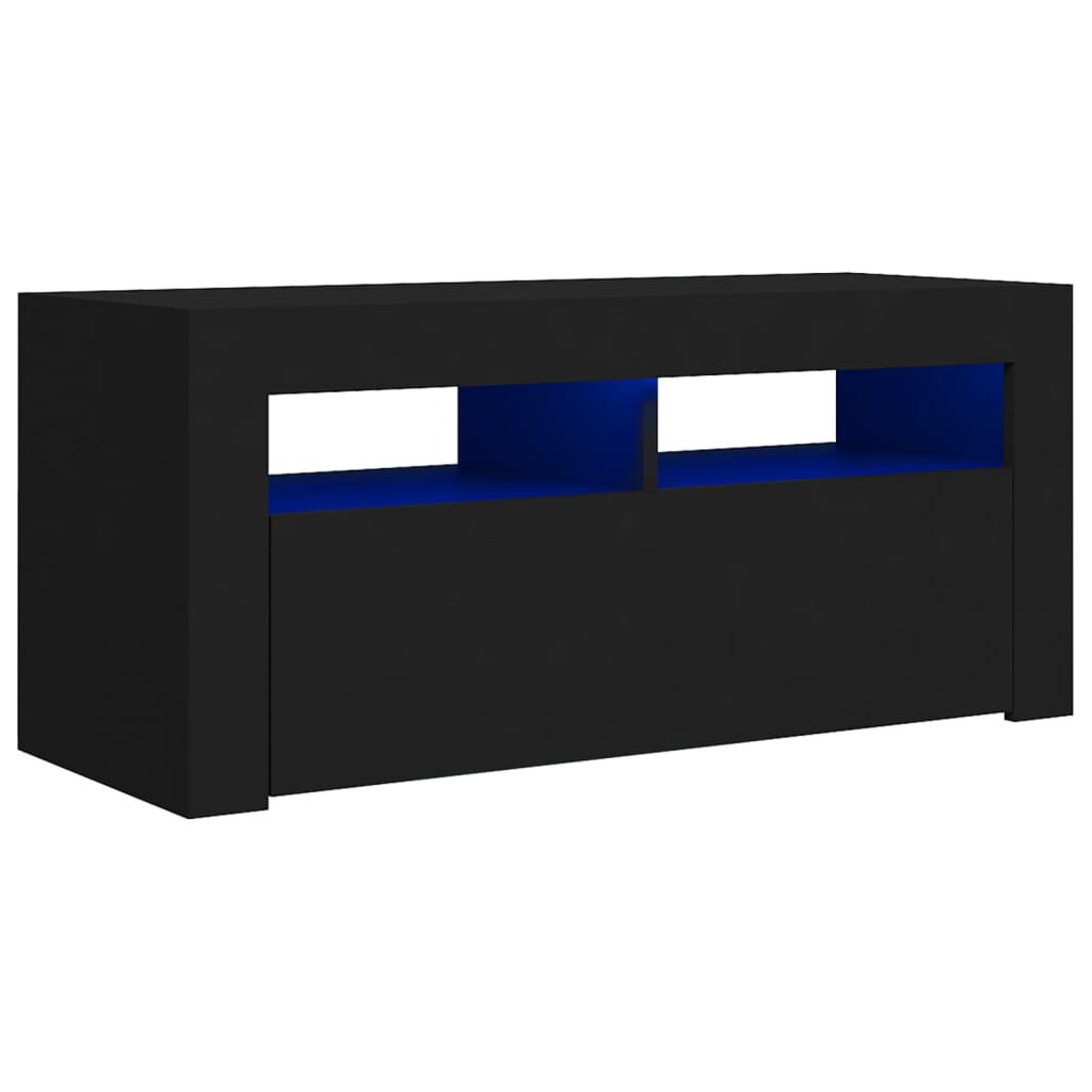 vidaXL Έπιπλο Τηλεόρασης με LED Μαύρο 90 x 35 x 40 εκ.