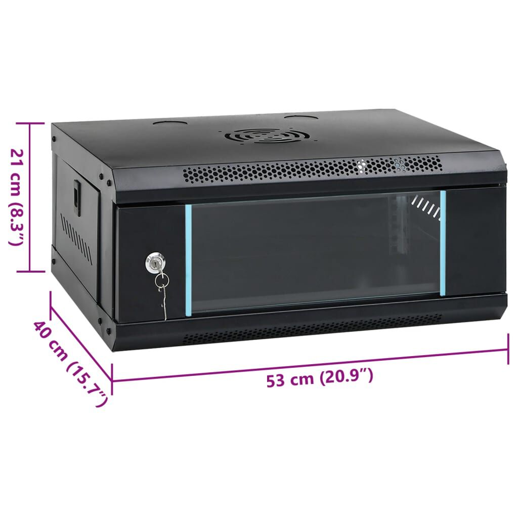 vidaXL Καμπίνα Δικτύου Επιτοίχια 4U 19'' IP20 53x40x21 εκ.