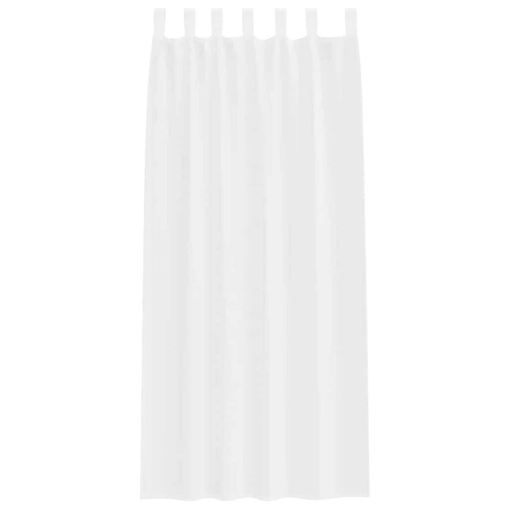 vidaXL Κουρτίνες με κουρτίνες 2 pcs Λευκό Πολυεστέρας