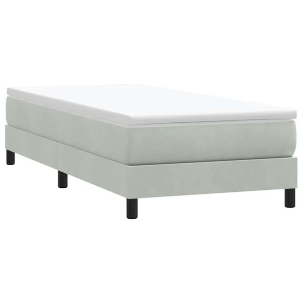 vidaXL Box Spring κρεβάτι χωρίς στρώμα ανοιχτό γκρι 80x220cm Βελούδινο