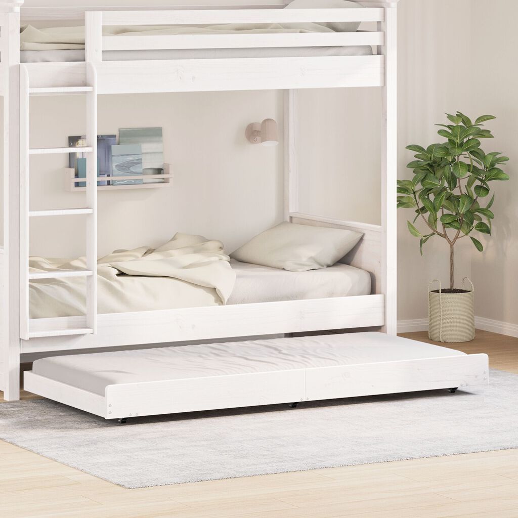 vidaXL Κρεβάτι Λευκό Ξύλο πεύκου 80 x 200 cm Ανθεκτικό Κρεβάτι