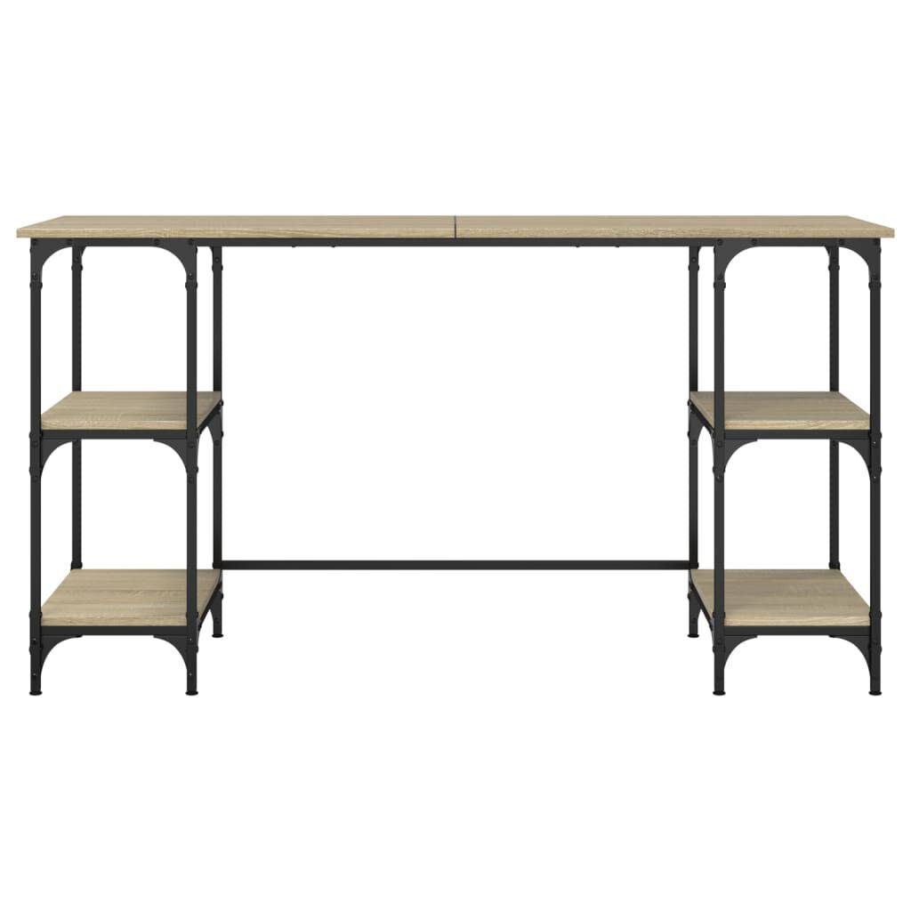 vidaXL Γραφείο Sonoma Δρυς 140x50x75 εκ. Μέταλλο & Επεξεργασμένο Ξύλο