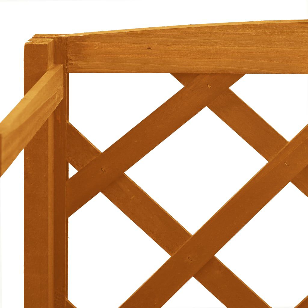 vidaXL Βάση Φυτών με Καφασωτό Πορτοκαλί 60x30x140 εκ Μασίφ Ξύλο Ελάτης