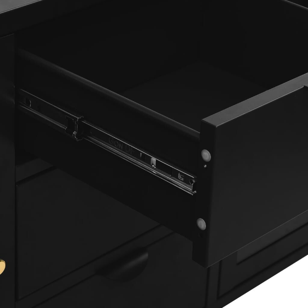 vidaXL Μπουφές Μαύρος 105 x 35 x 70 εκ. από Ατσάλι και Ψημένο Γυαλί