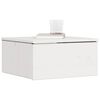 vidaXL Κομοδίνο με συρτάρι Λευκό 37 x 35 x 18.5 εκ Μασίφ ξύλο πεύκου