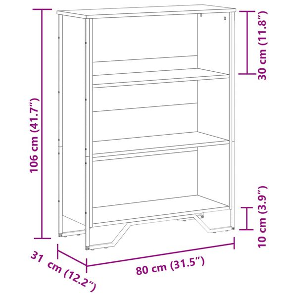 vidaXL Βιβλιοθήκη Sonoma Δρυς 80x31x106 εκ. από Επεξεργασμένο Ξύλο