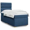 vidaXL Κρεβάτι Boxspring με Στρώμα Μπλε 90x200 εκ.Υφασμάτινο